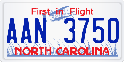 NC license plate AAN3750