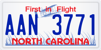 NC license plate AAN3771