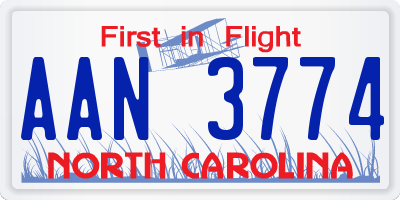NC license plate AAN3774