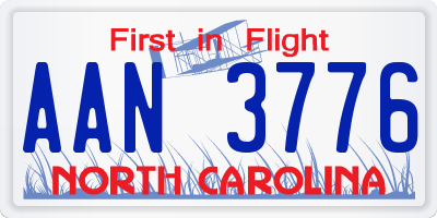 NC license plate AAN3776