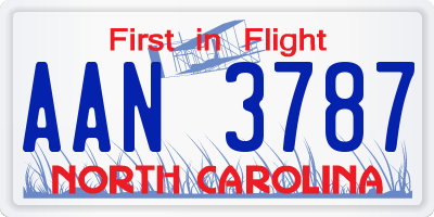NC license plate AAN3787