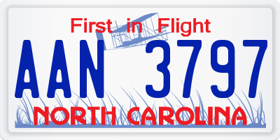 NC license plate AAN3797