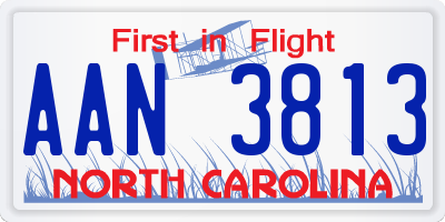 NC license plate AAN3813