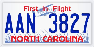 NC license plate AAN3827