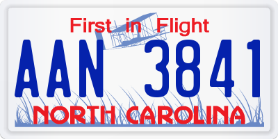NC license plate AAN3841