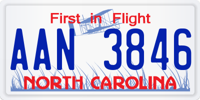 NC license plate AAN3846