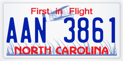 NC license plate AAN3861