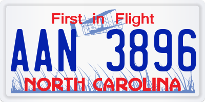 NC license plate AAN3896