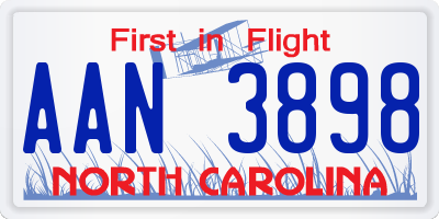 NC license plate AAN3898