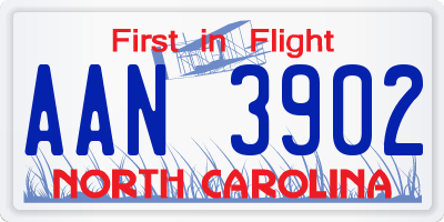 NC license plate AAN3902