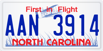 NC license plate AAN3914