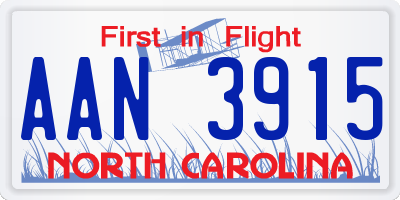 NC license plate AAN3915