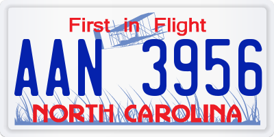NC license plate AAN3956