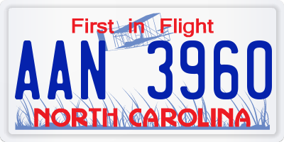 NC license plate AAN3960