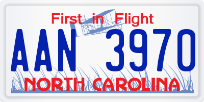 NC license plate AAN3970