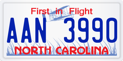 NC license plate AAN3990