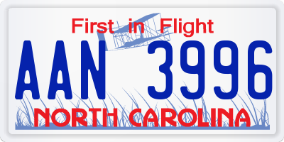 NC license plate AAN3996