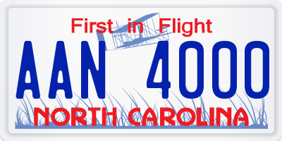 NC license plate AAN4000