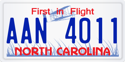 NC license plate AAN4011