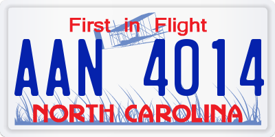 NC license plate AAN4014