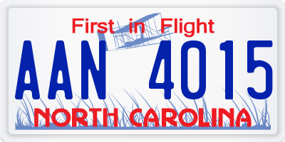 NC license plate AAN4015