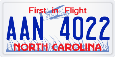 NC license plate AAN4022