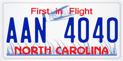 NC license plate AAN4040