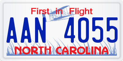 NC license plate AAN4055