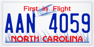 NC license plate AAN4059