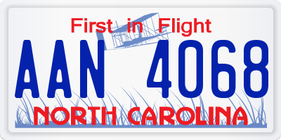 NC license plate AAN4068