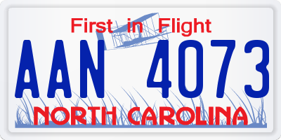 NC license plate AAN4073