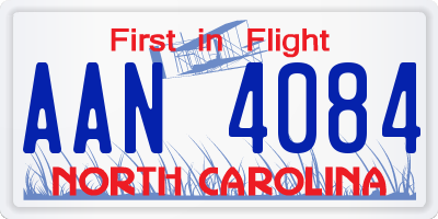 NC license plate AAN4084