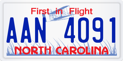 NC license plate AAN4091