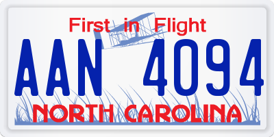 NC license plate AAN4094