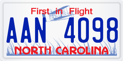 NC license plate AAN4098