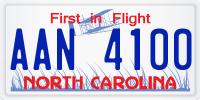 NC license plate AAN4100