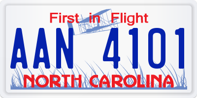 NC license plate AAN4101