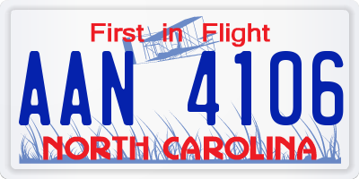 NC license plate AAN4106