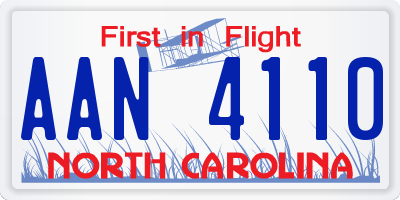 NC license plate AAN4110