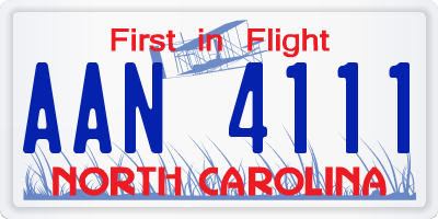 NC license plate AAN4111