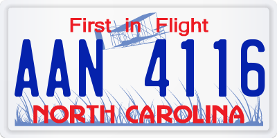 NC license plate AAN4116