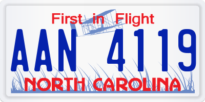 NC license plate AAN4119