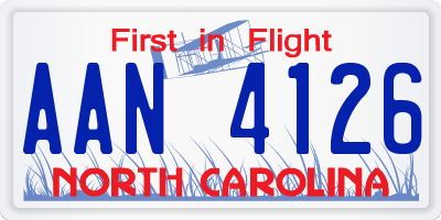 NC license plate AAN4126