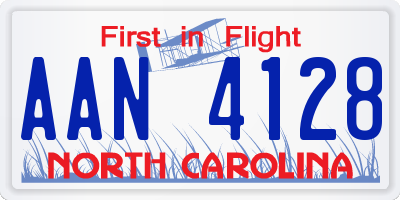 NC license plate AAN4128