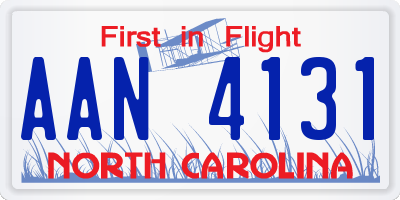 NC license plate AAN4131