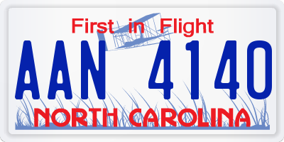 NC license plate AAN4140