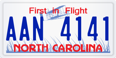 NC license plate AAN4141