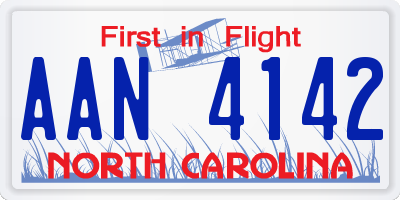 NC license plate AAN4142