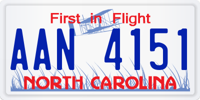 NC license plate AAN4151