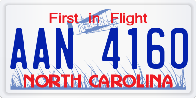 NC license plate AAN4160